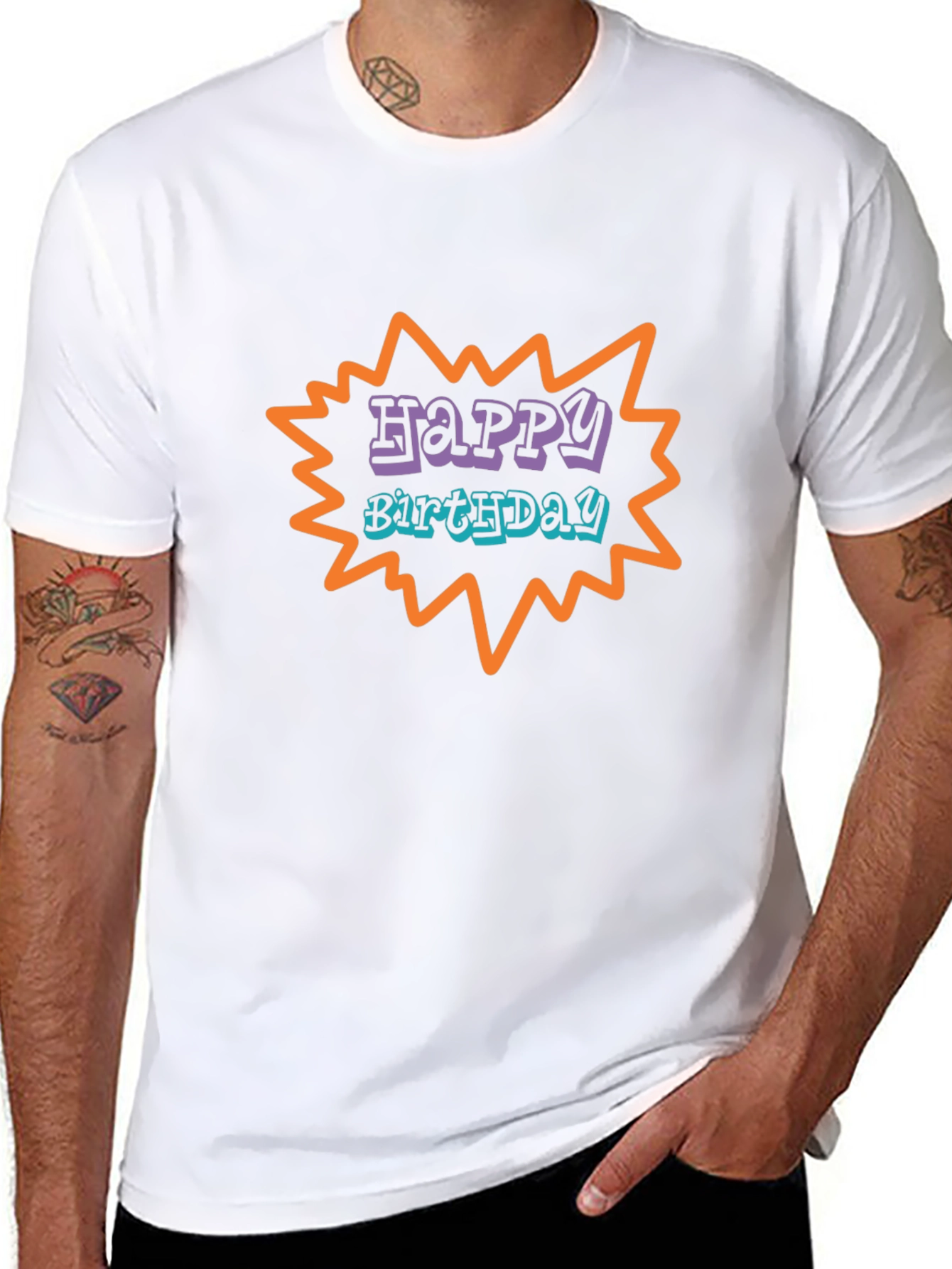 Happy Birthday Graphic Tee - Black Unisex