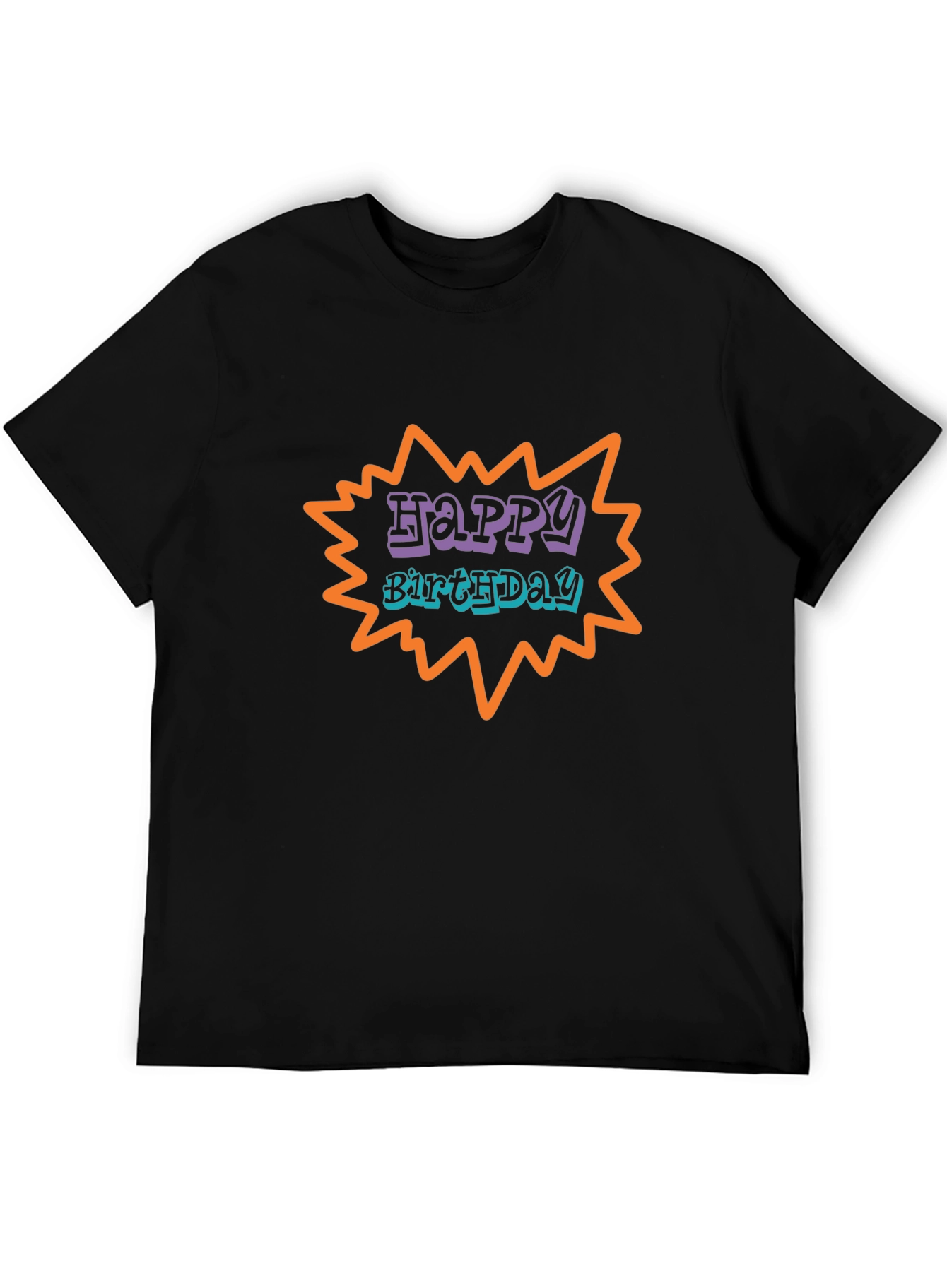 Happy Birthday Graphic Tee - Black Unisex