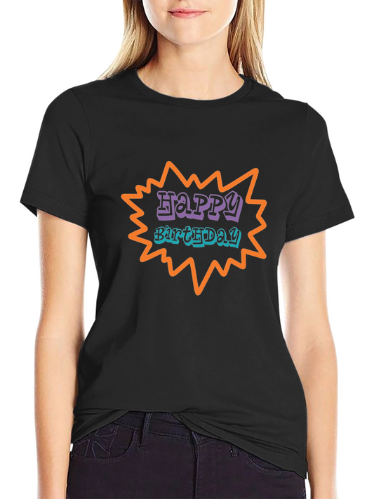 Happy Birthday Graphic Tee - Black Unisex