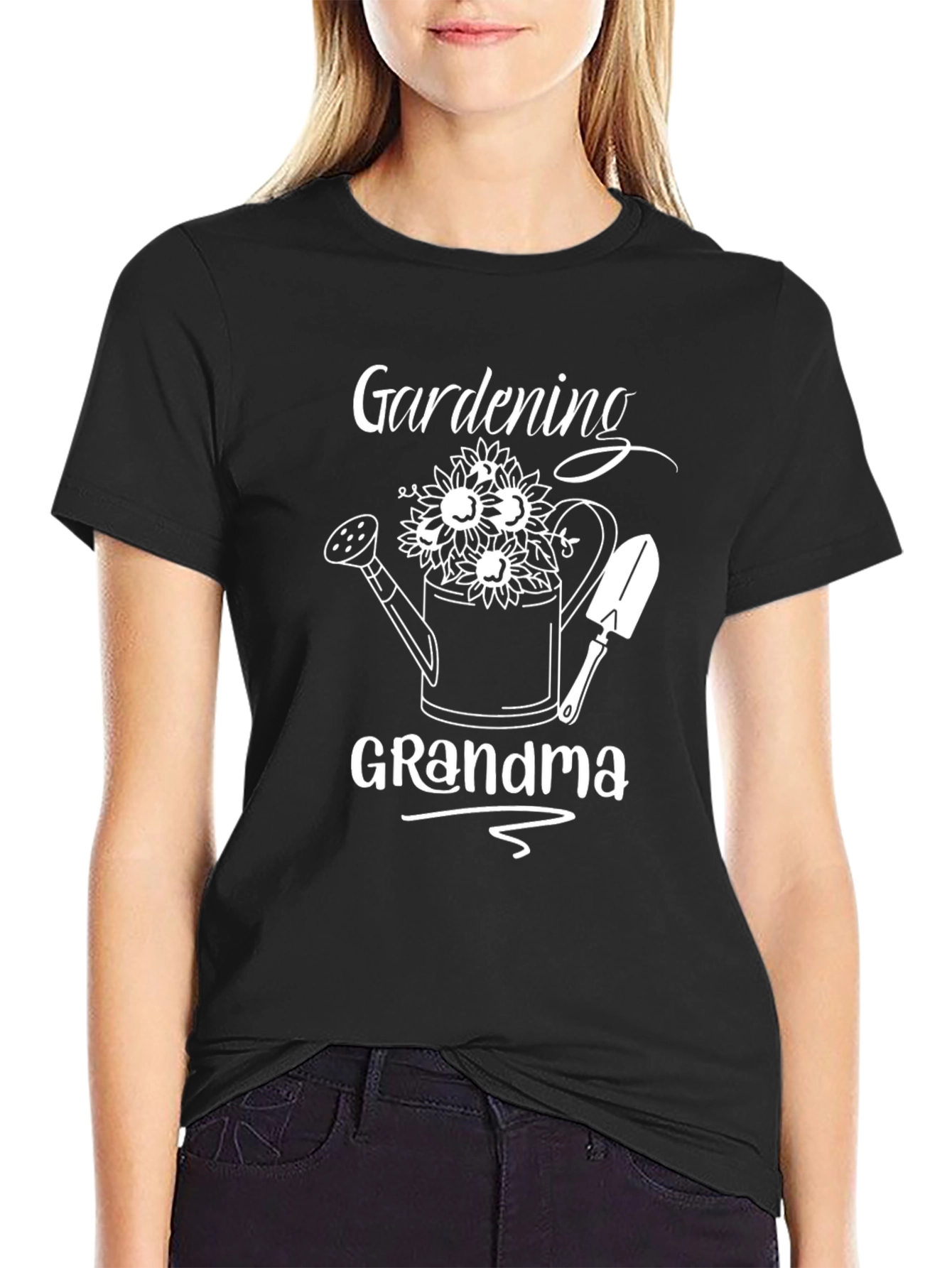 Gardening Grandma Black T-Shirt