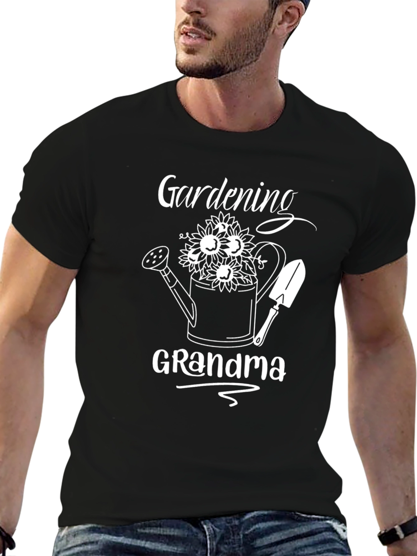 Gardening Grandma Black T-Shirt