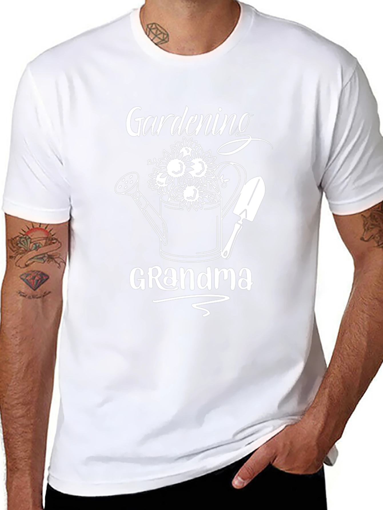 Gardening Grandma Black T-Shirt