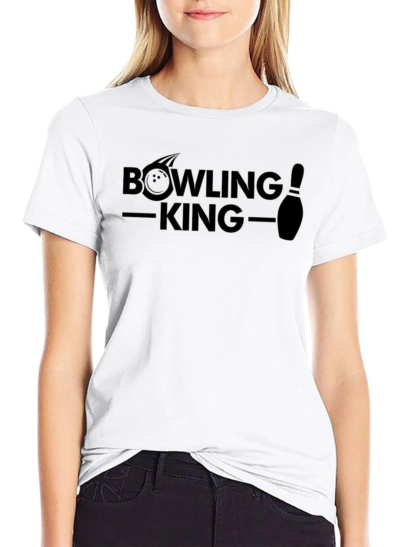Bowling King Black Graphic T-Shirt
