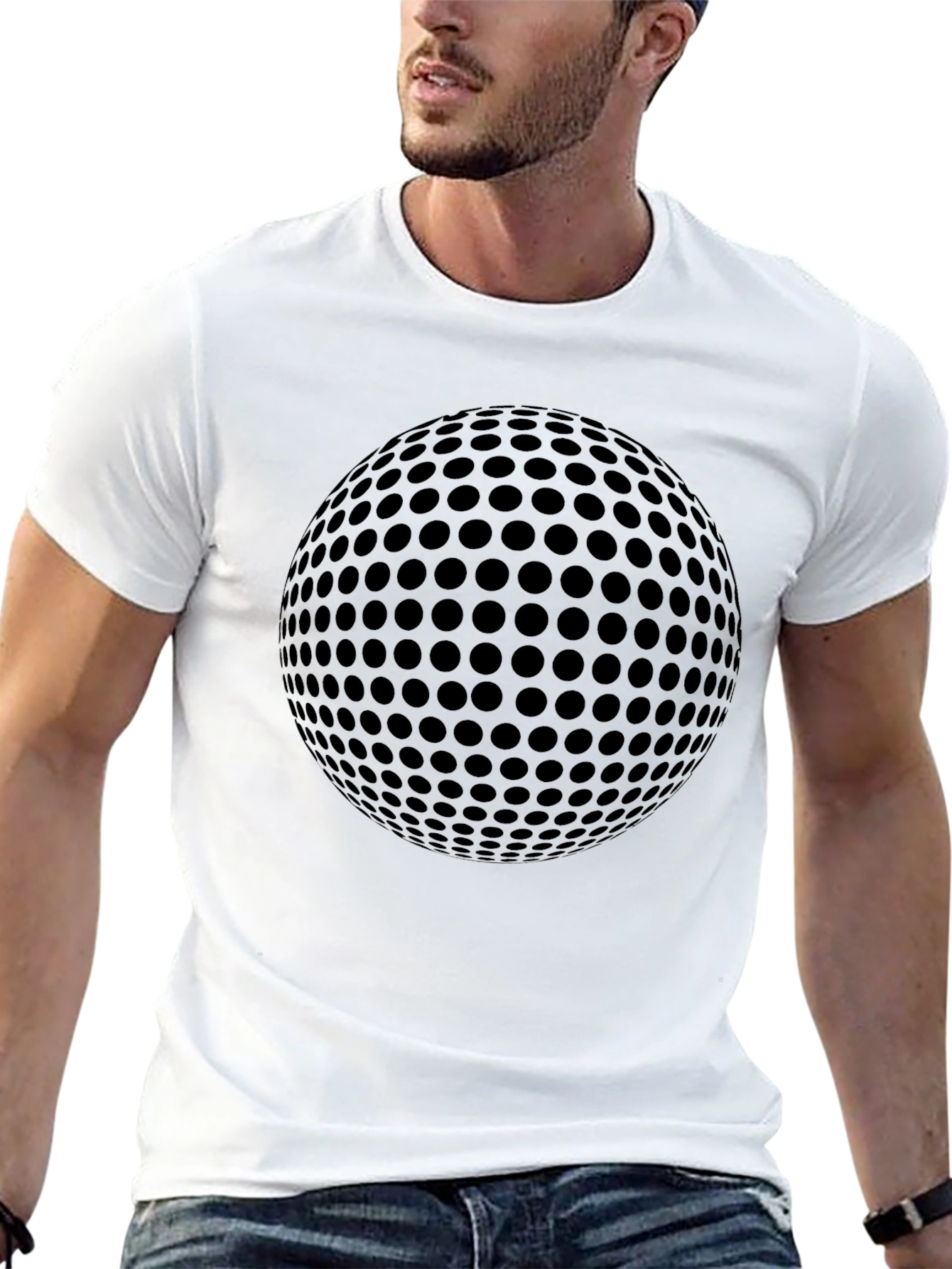 Golf Ball Graphic Black Tee