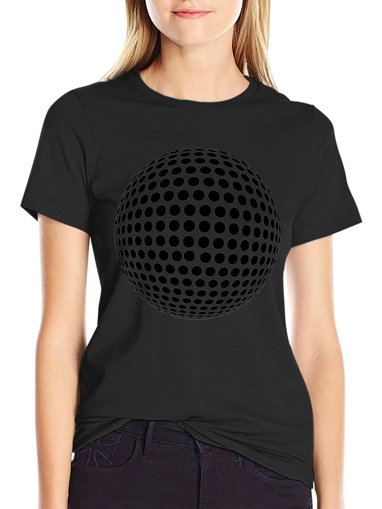 Golf Ball Graphic Black Tee