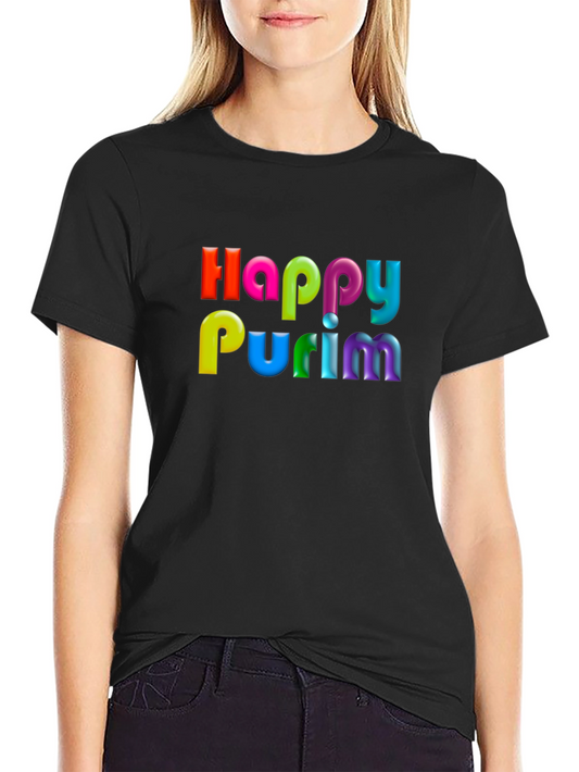 Happy Purim Colorful Graphic T-Shirt