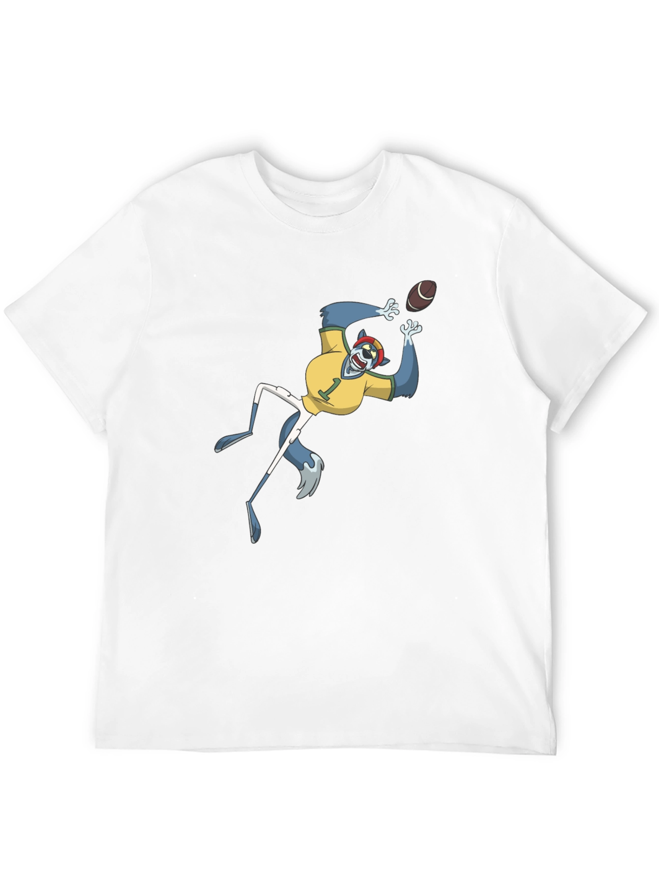 Wolf Football Player Graphic T-Shirt
