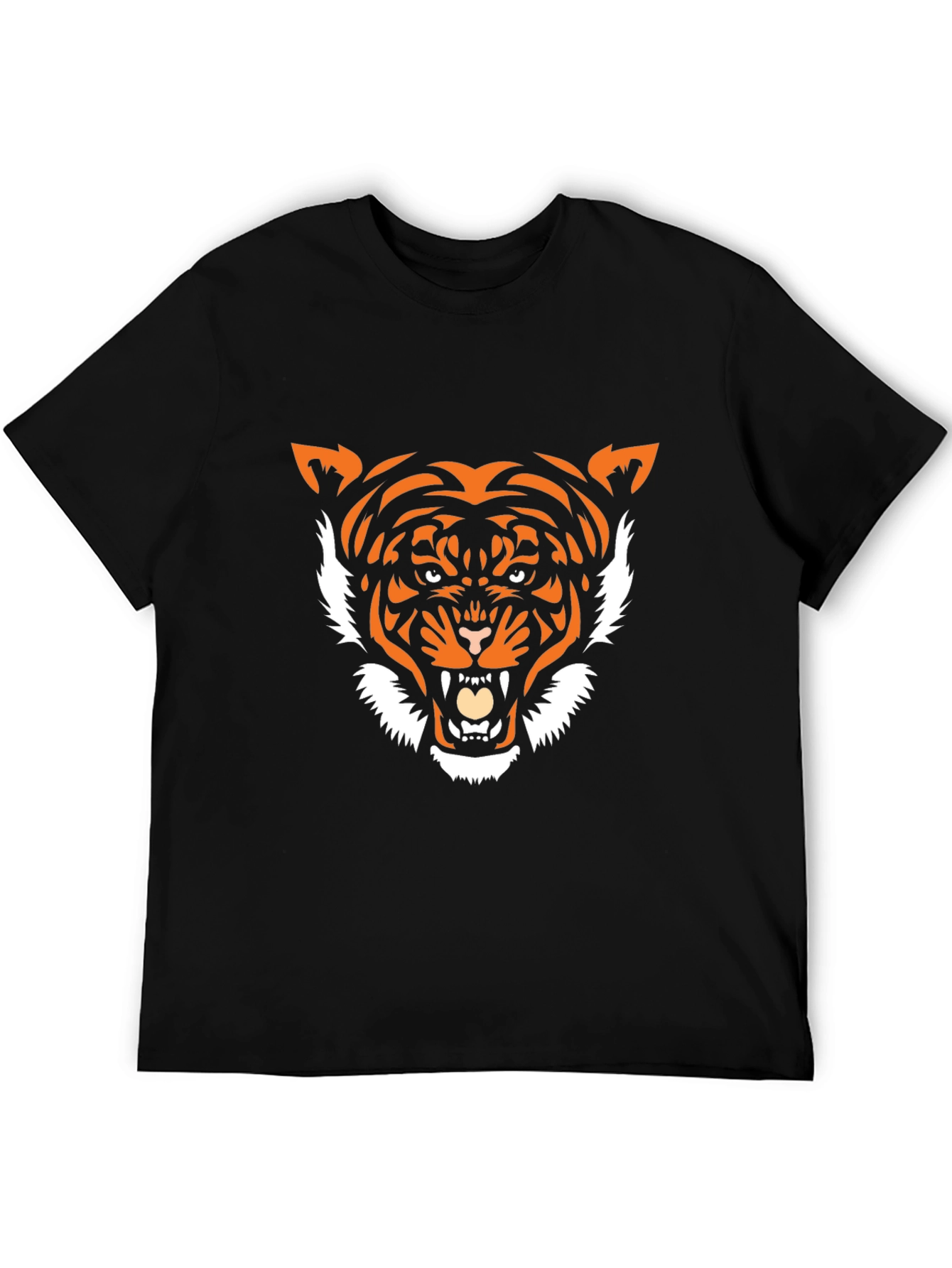 Tiger Graphic Print Crew Neck T-Shirt - Bold Style