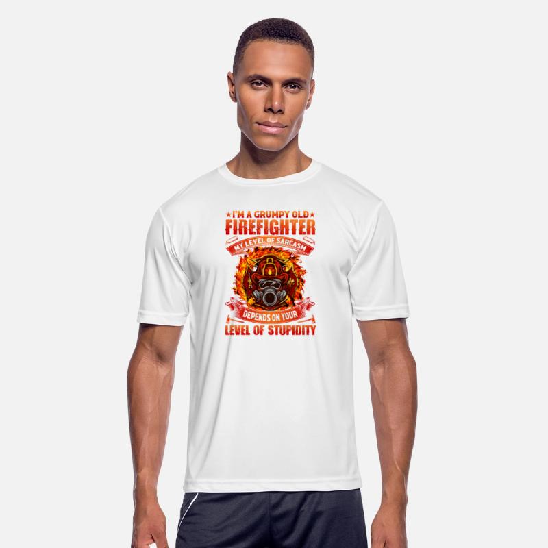 Firemen Grumpy Old Firefighter Sarcasm Tees Men