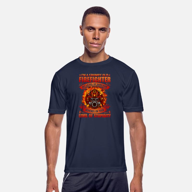 Firemen Grumpy Old Firefighter Sarcasm Tees Men