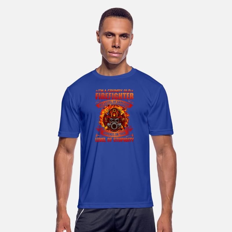 Firemen Grumpy Old Firefighter Sarcasm Tees Men