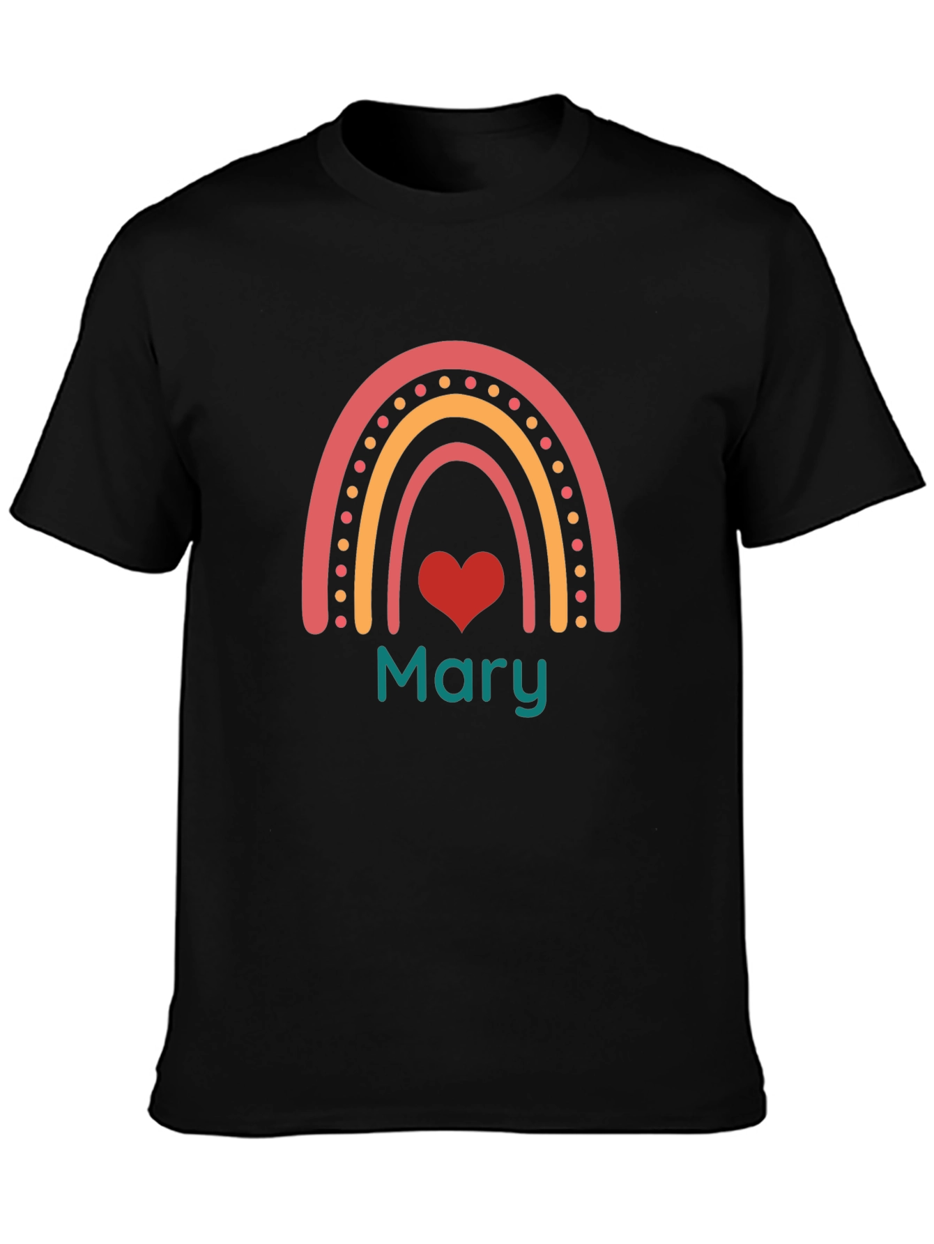 Personalized Rainbow Mary Heart T-Shirt