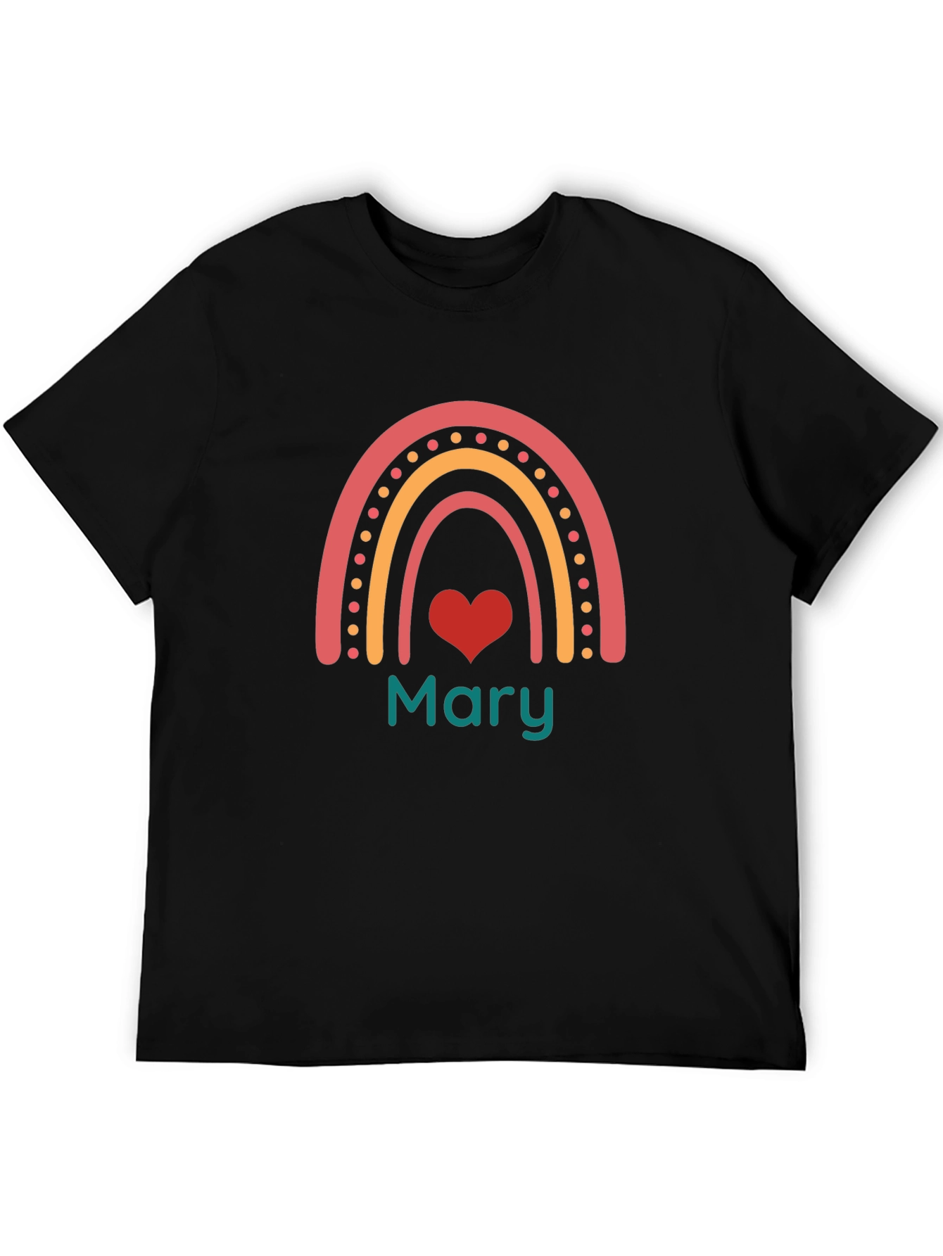 Personalized Rainbow Mary Heart T-Shirt