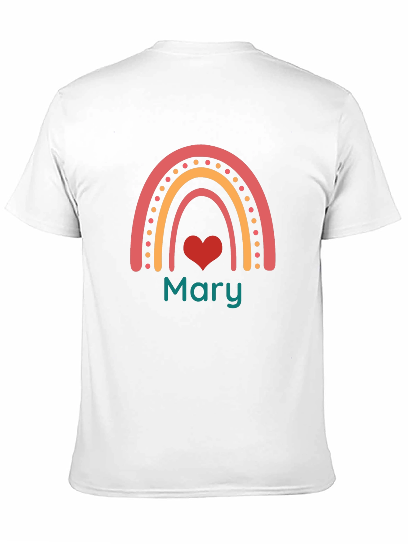 Personalized Rainbow Mary Heart T-Shirt