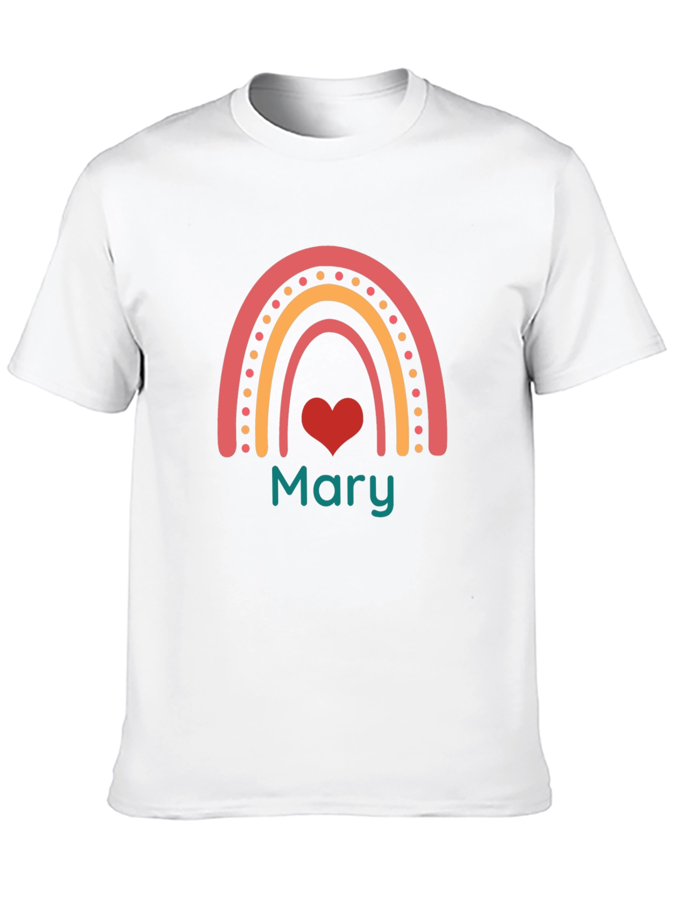 Personalized Rainbow Mary Heart T-Shirt