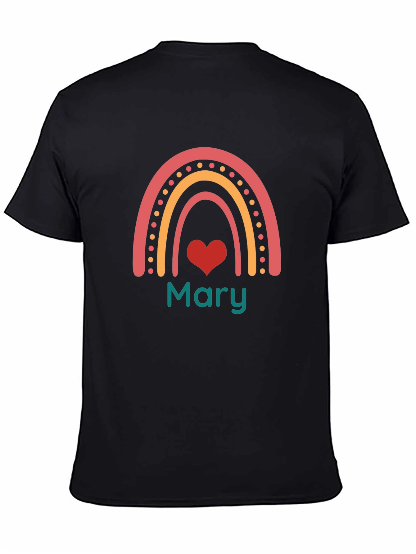 Personalized Rainbow Mary Heart T-Shirt