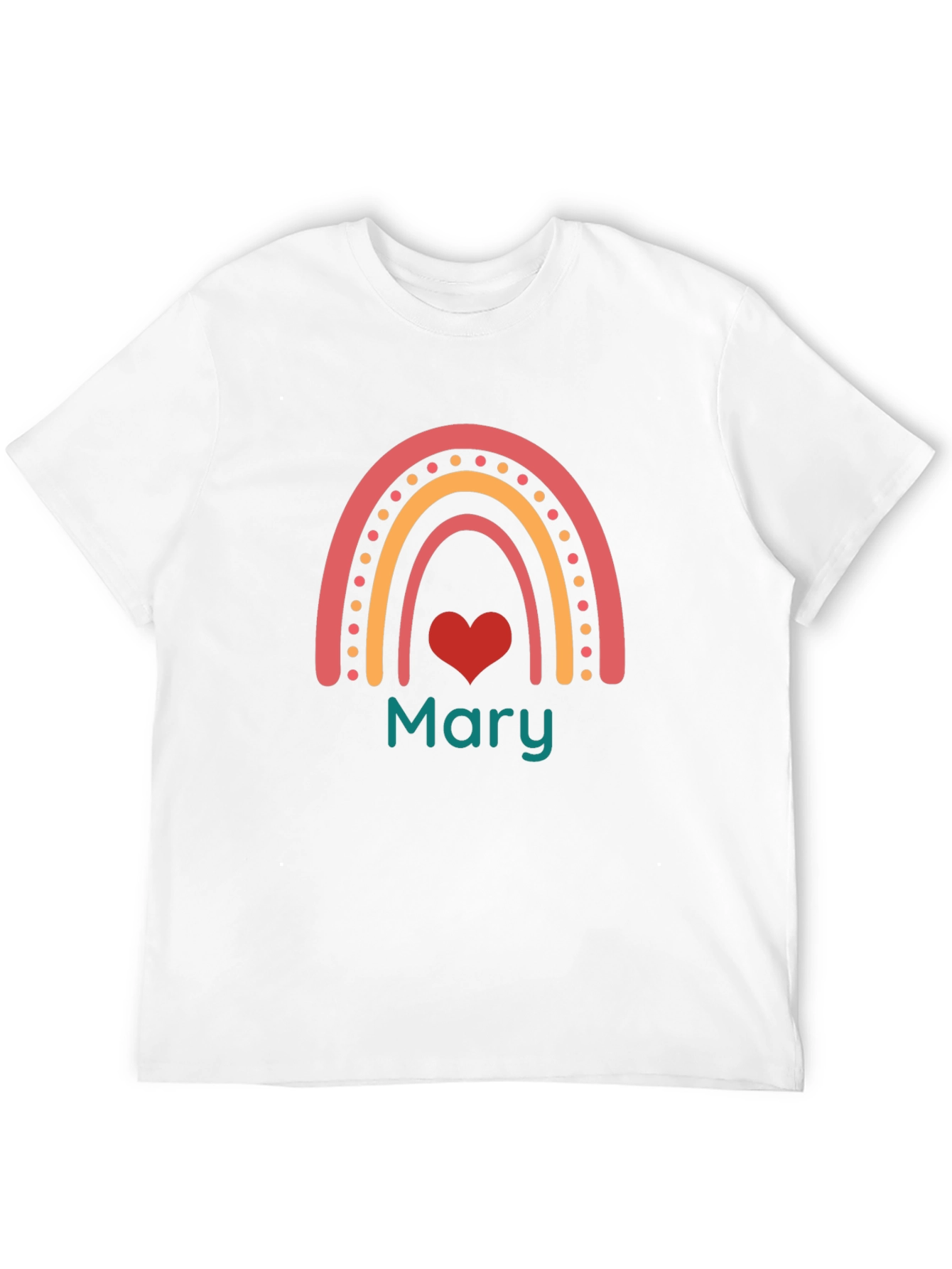 Personalized Rainbow Mary Heart T-Shirt