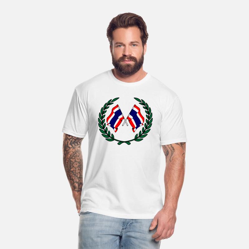 Flags Thailand in laurel wreath