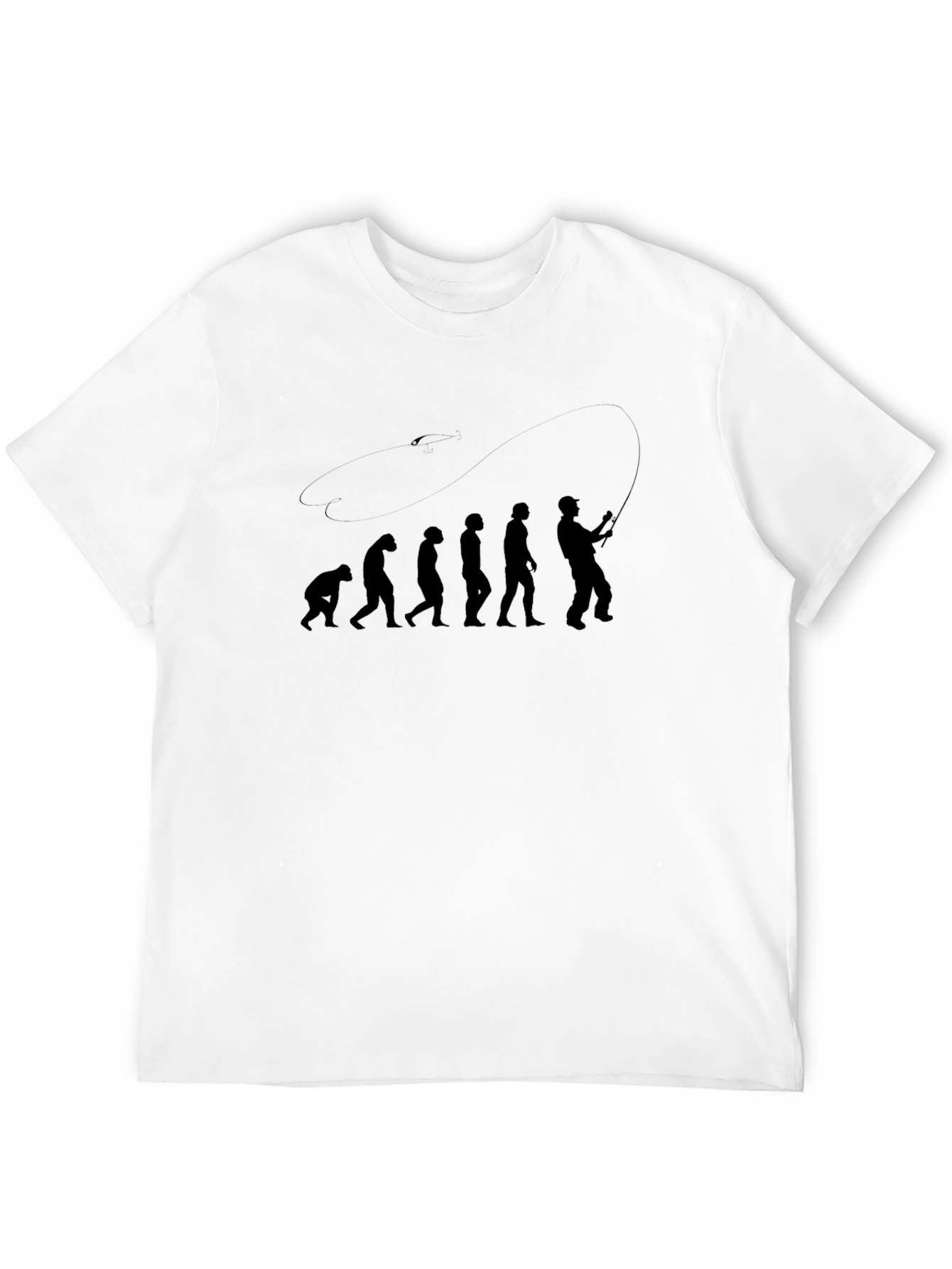 Evolution of Fishing T-Shirt - Black Cotton Tee
