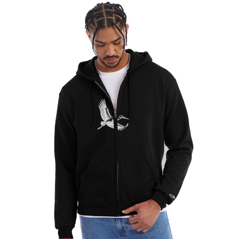 Flying Stork In Elegant Gliding Flight