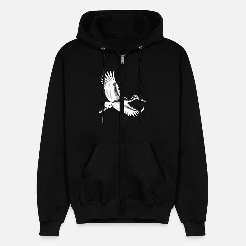 Flying Stork In Elegant Gliding Flight