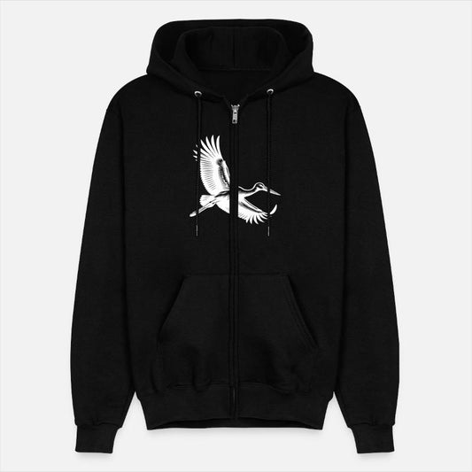 Flying Stork In Elegant Gliding Flight