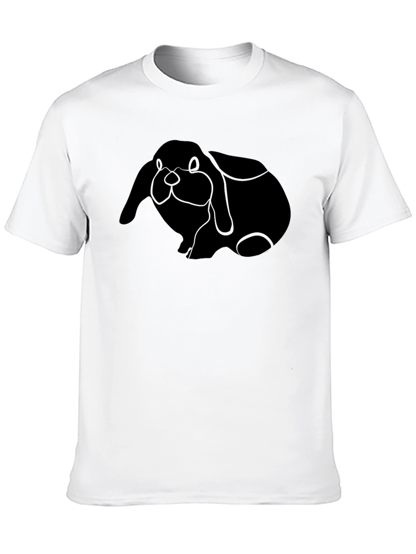 Black Bunny Graphic T-Shirt - Soft Cotton Blend
