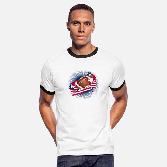 Football graffiti motif with American flag