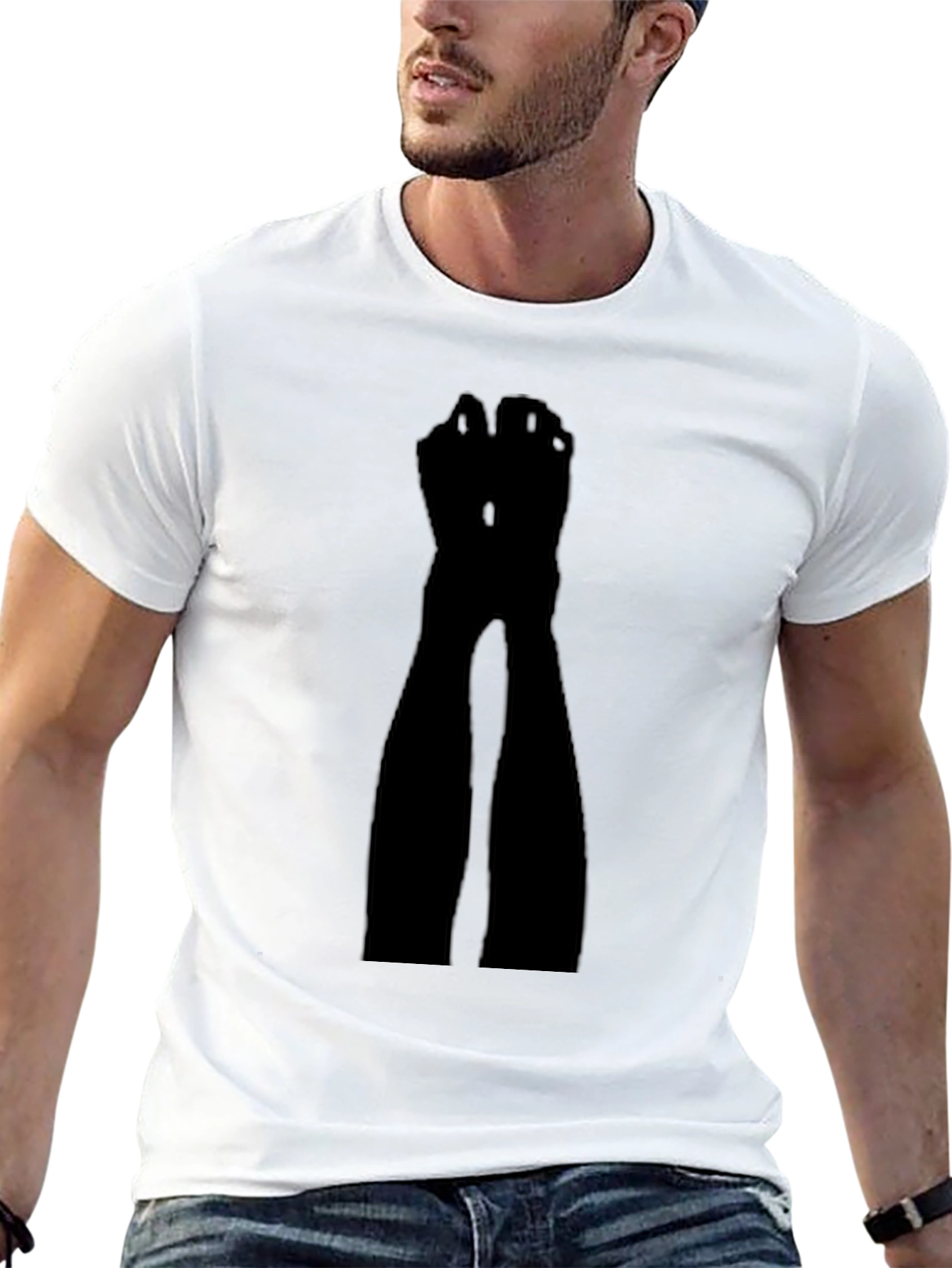 Black Silhouette Leg T-Shirt