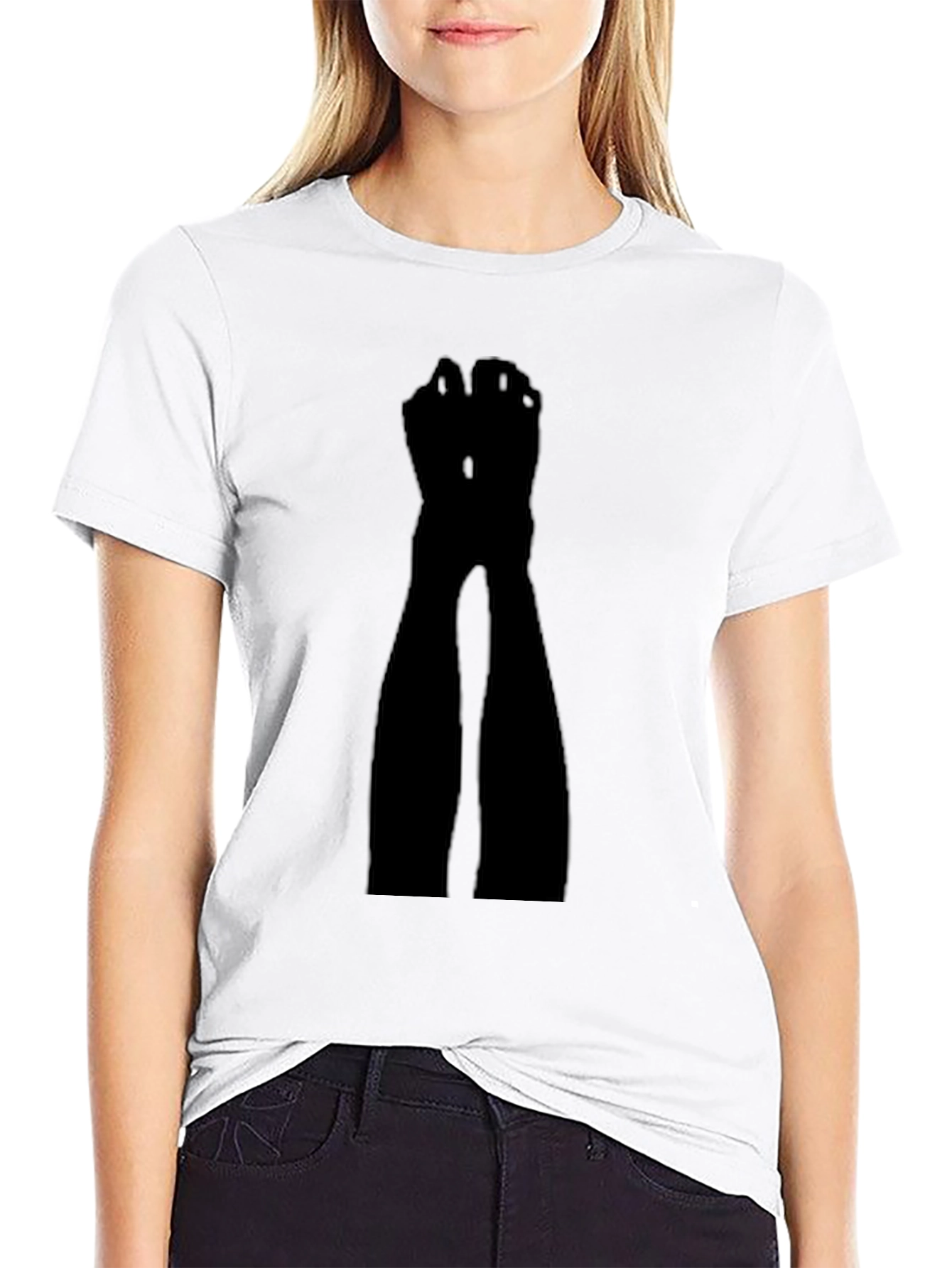 Black Silhouette Leg T-Shirt