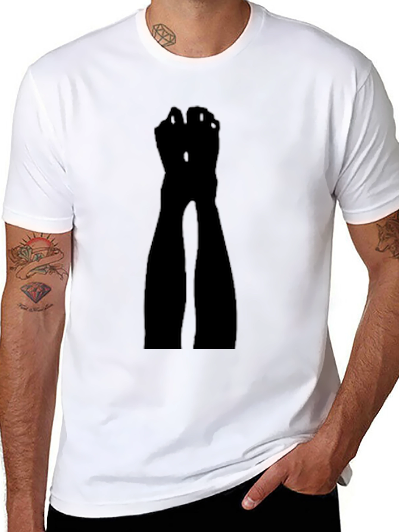 Black Silhouette Leg T-Shirt