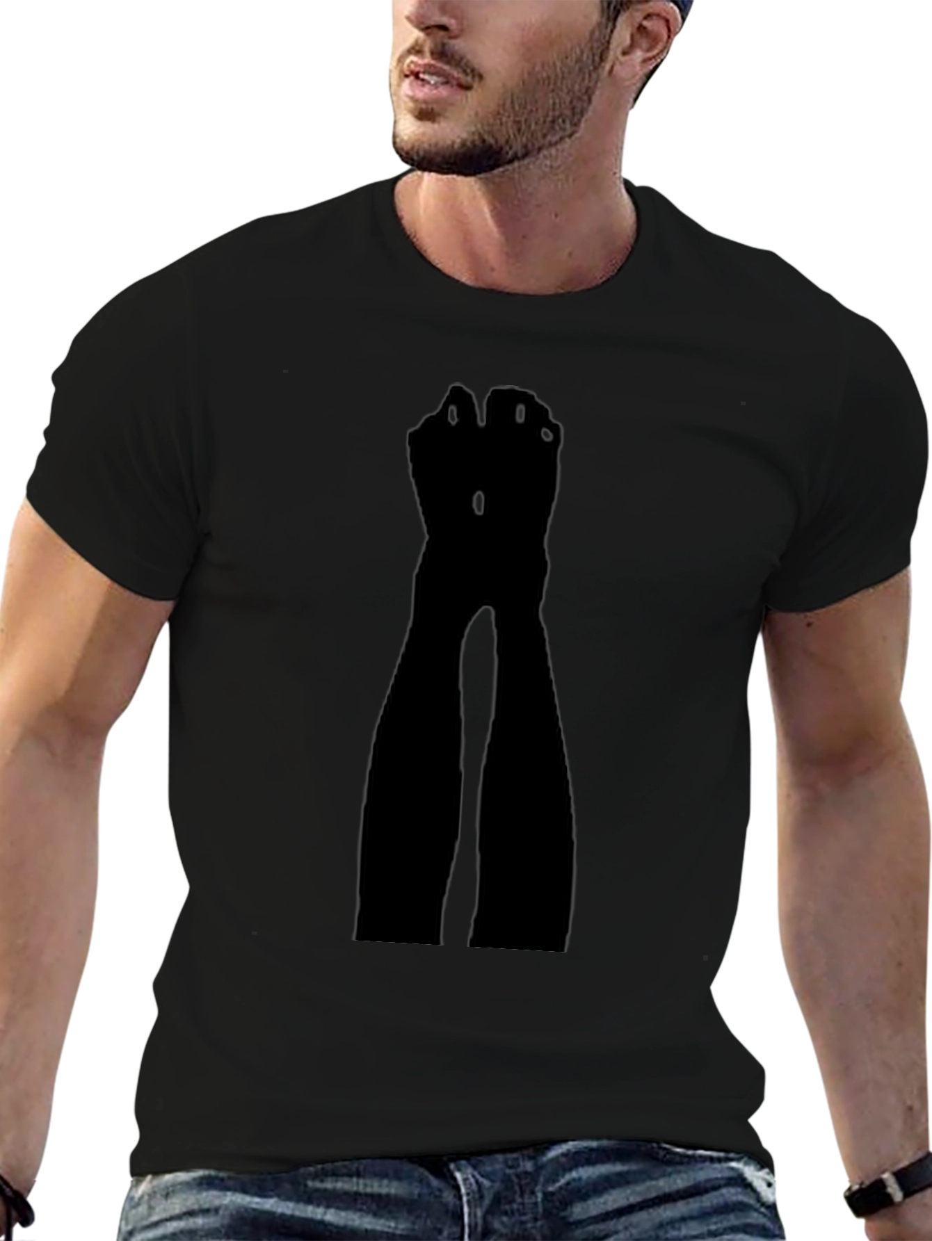 Black Silhouette Leg T-Shirt