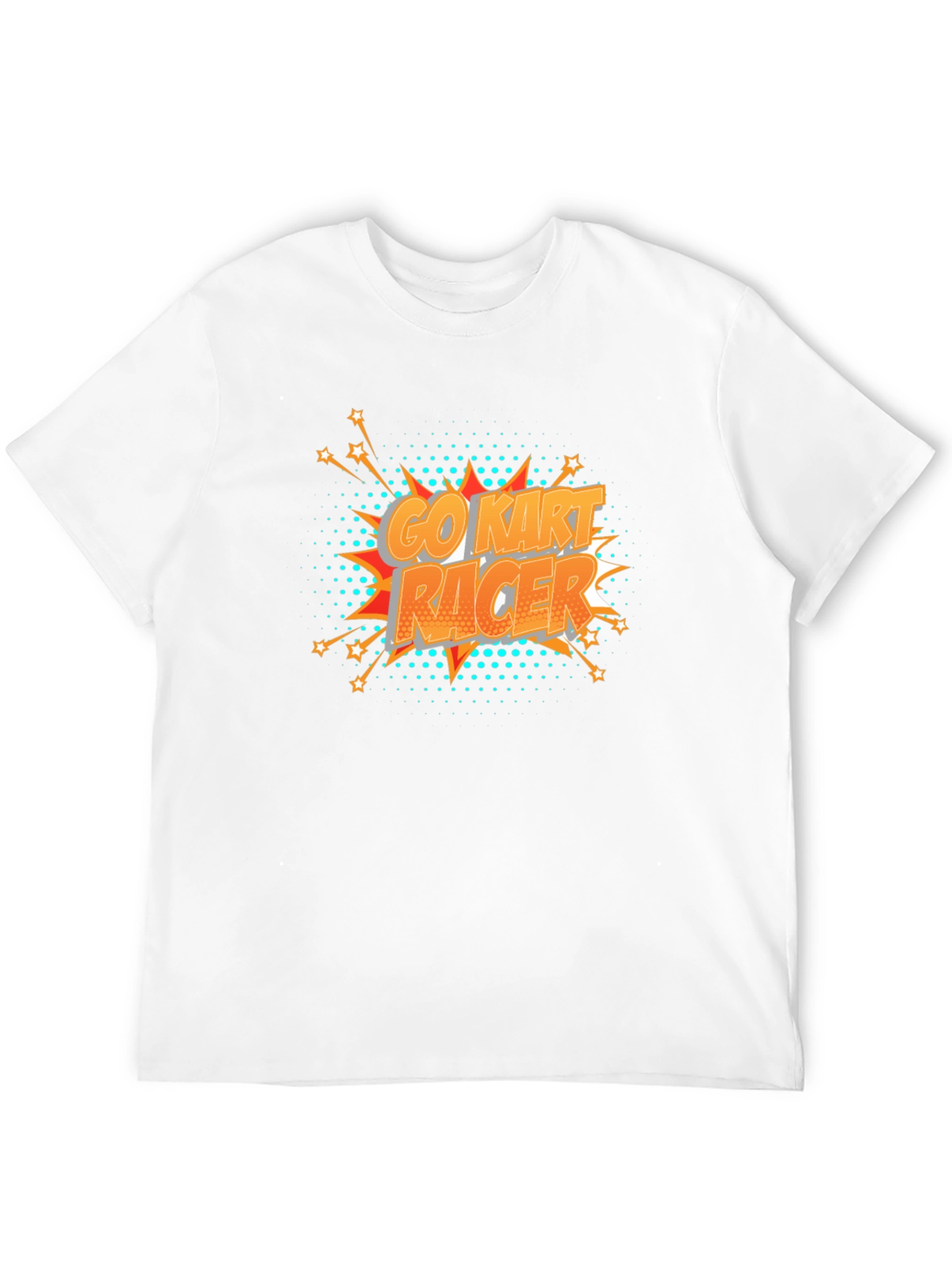 Go Kart Racer Black T-Shirt - Comic Book Style