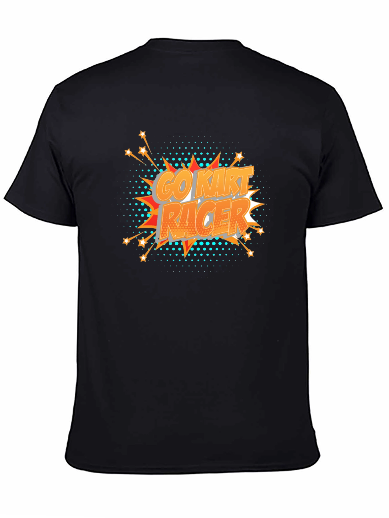 Go Kart Racer Black T-Shirt - Comic Book Style