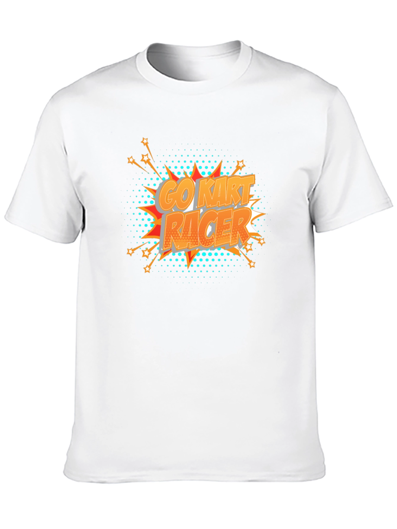 Go Kart Racer Black T-Shirt - Comic Book Style
