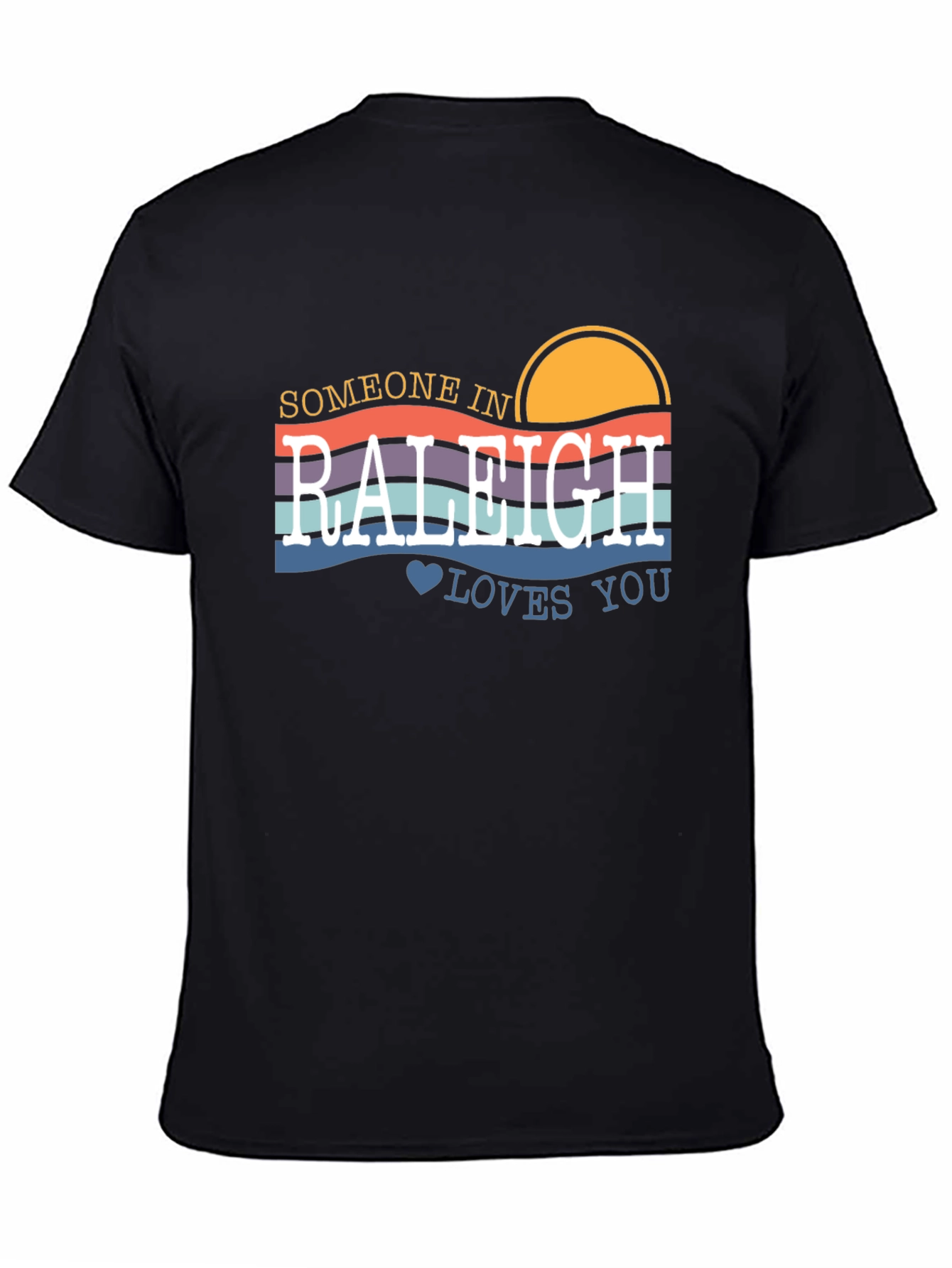 Raleigh Love T-Shirt - Retro Sunset Design