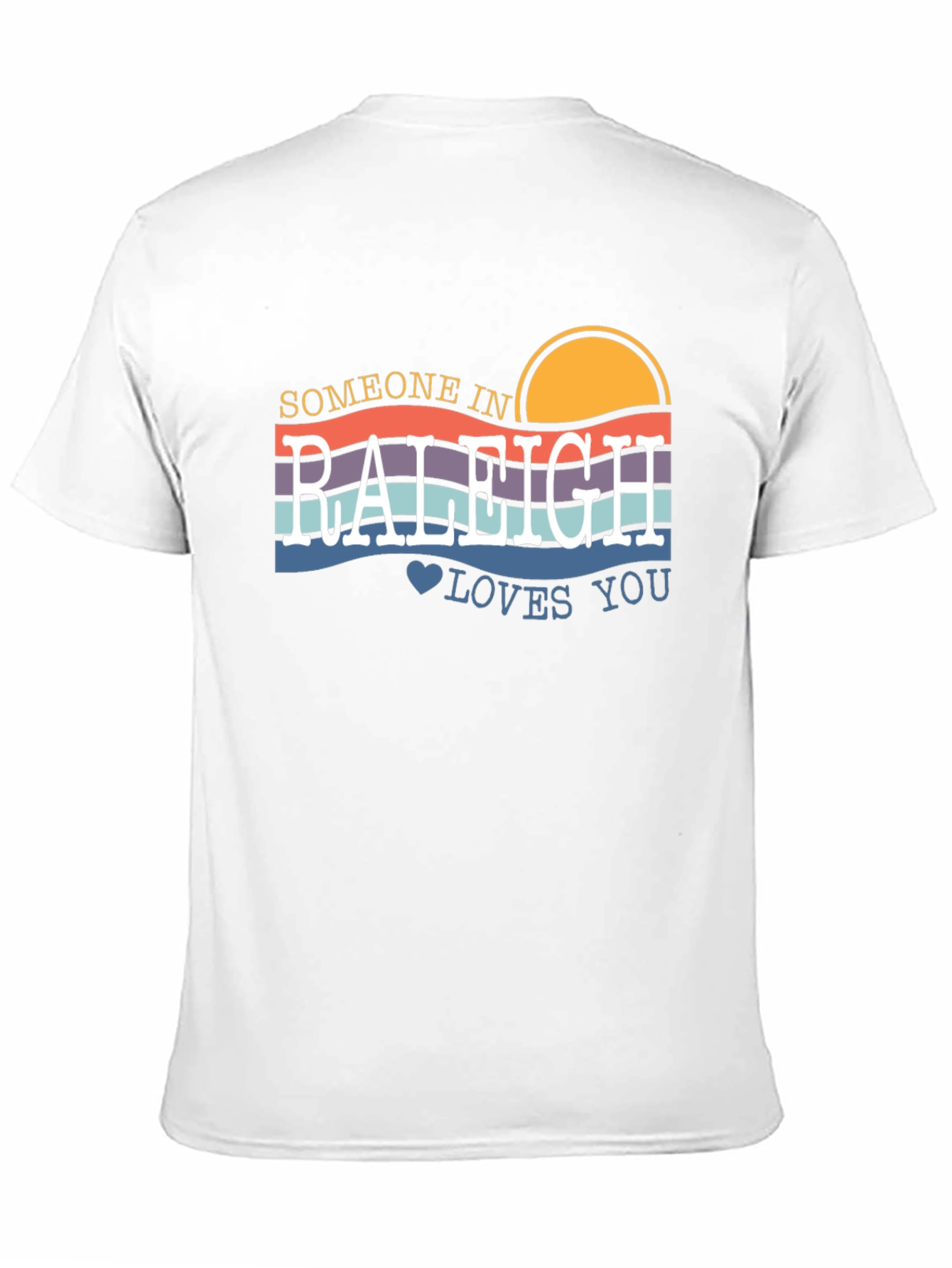 Raleigh Love T-Shirt - Retro Sunset Design