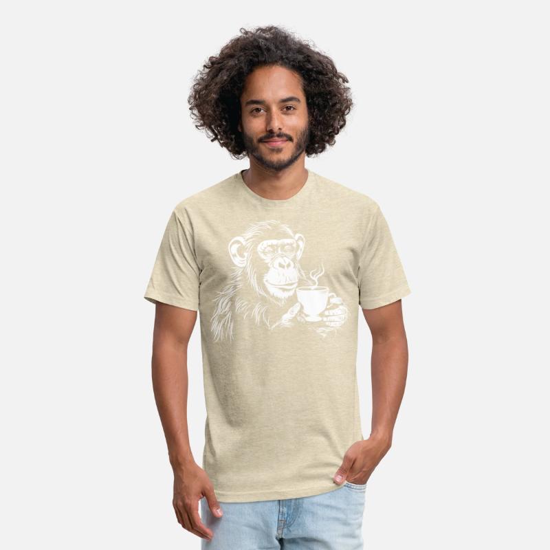 Funny Animals Monkey with Coffee Design