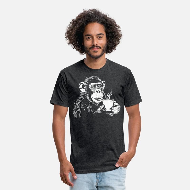 Funny Animals Monkey with Coffee Design