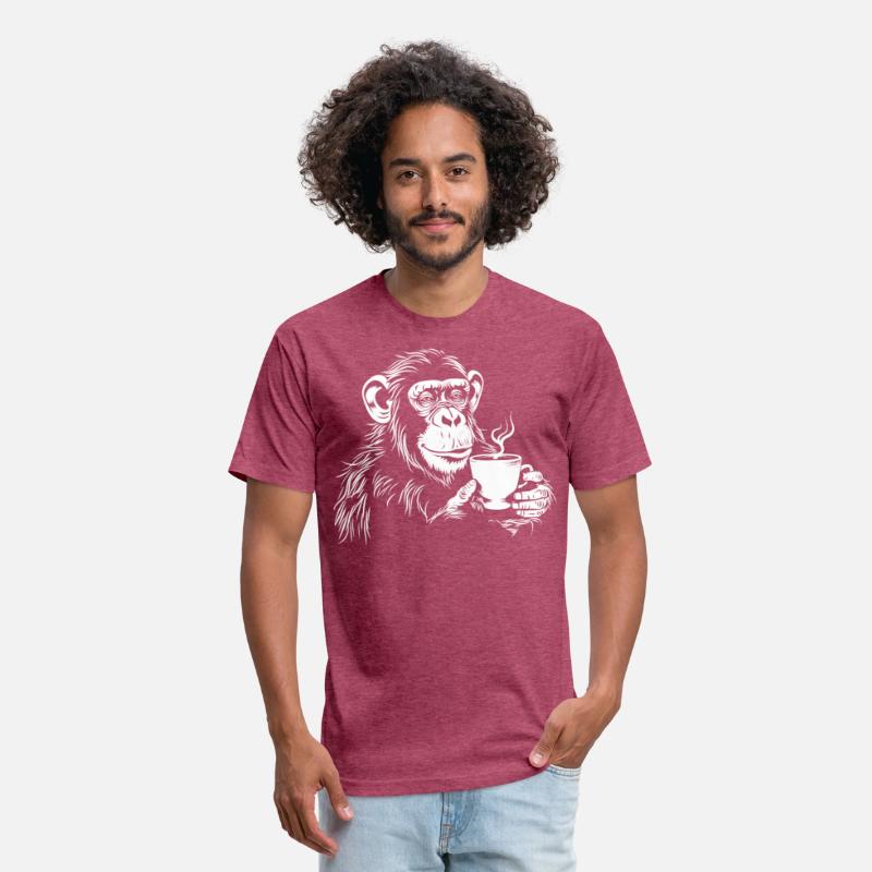 Funny Animals Monkey with Coffee Design