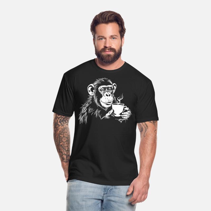 Funny Animals Monkey with Coffee Design