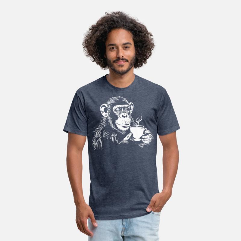 Funny Animals Monkey with Coffee Design