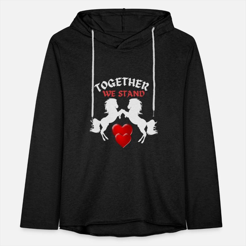 Funny Horse Slogan Together We Stand Black White