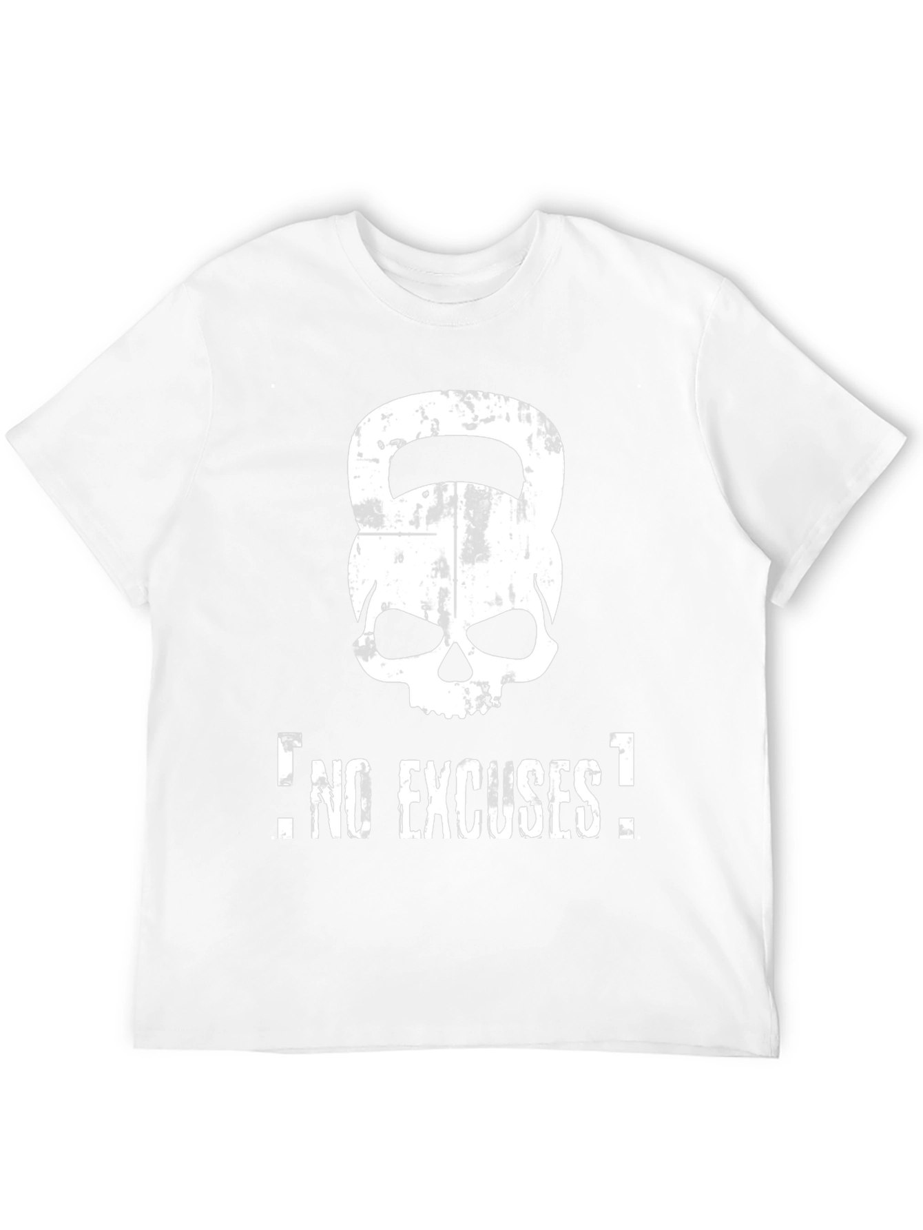 No Excuses Skull Kettlebell Black T-Shirt