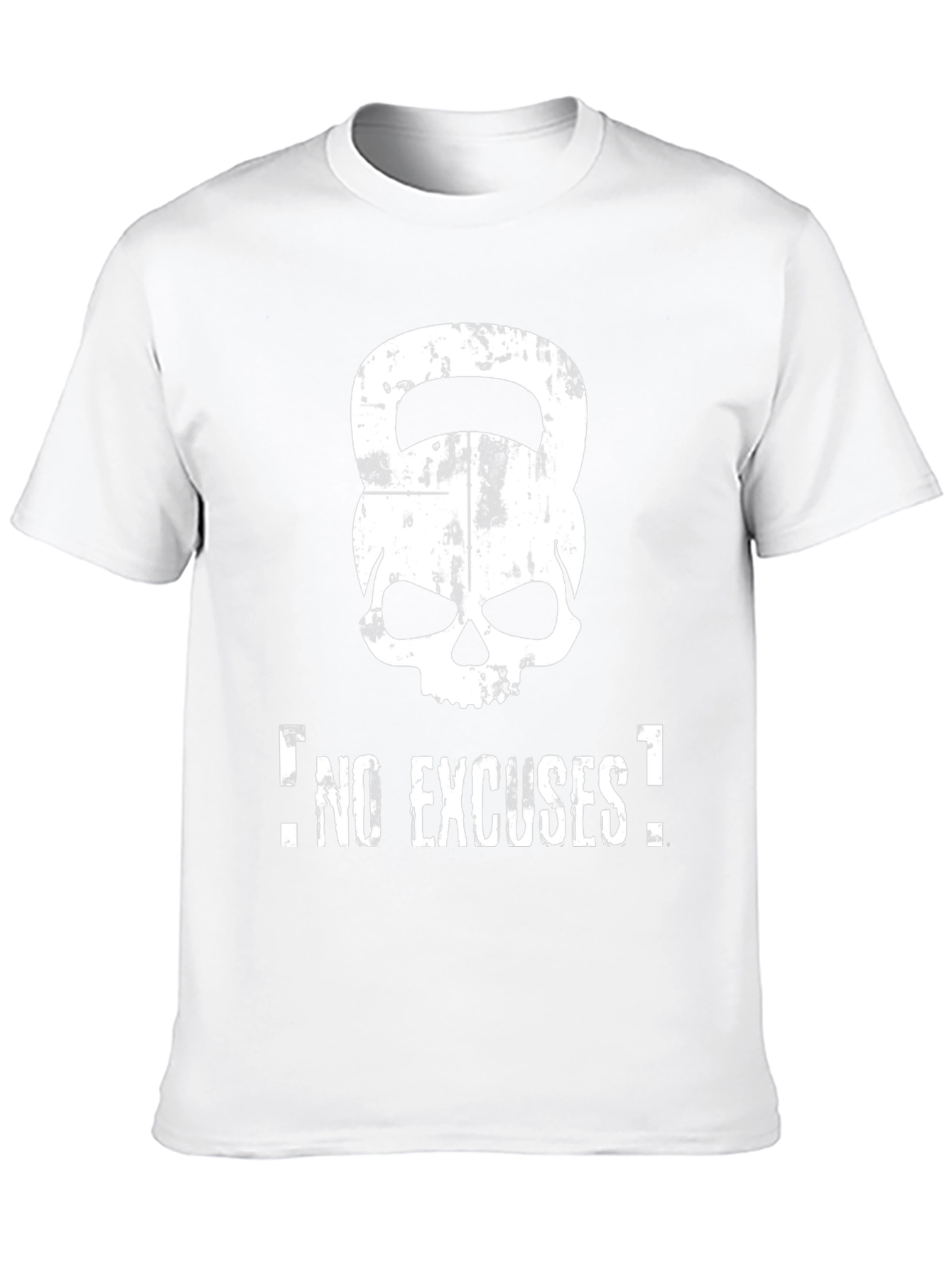 No Excuses Skull Kettlebell Black T-Shirt