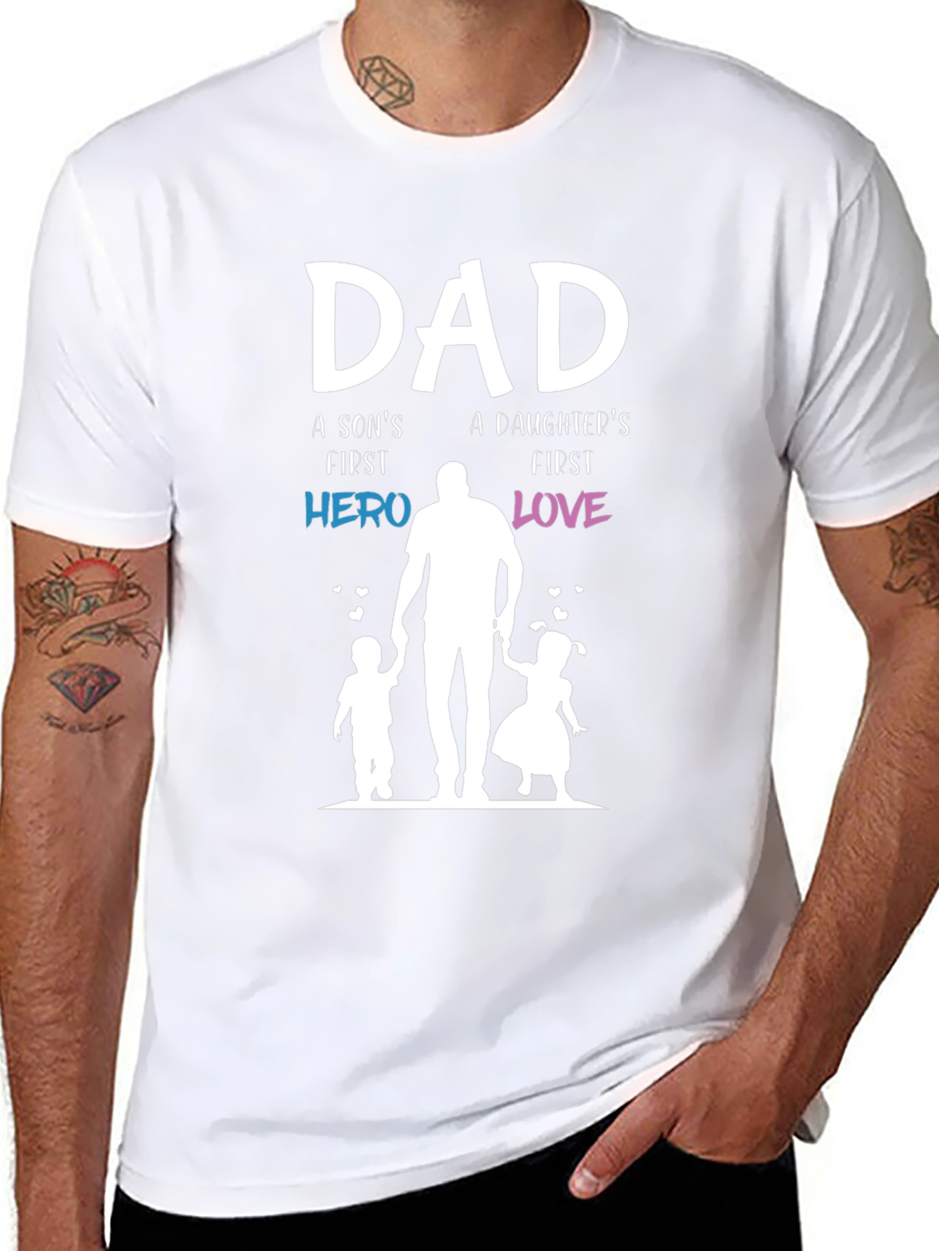 Dad Hero and Love T-Shirt - Fathers Day Gift