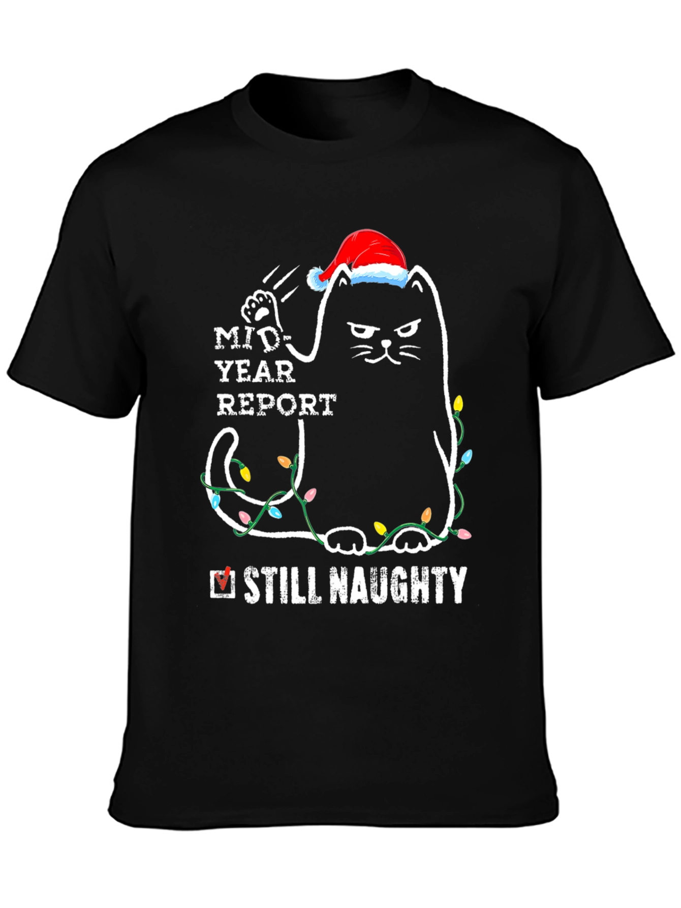 Naughty Cat Christmas T-Shirt