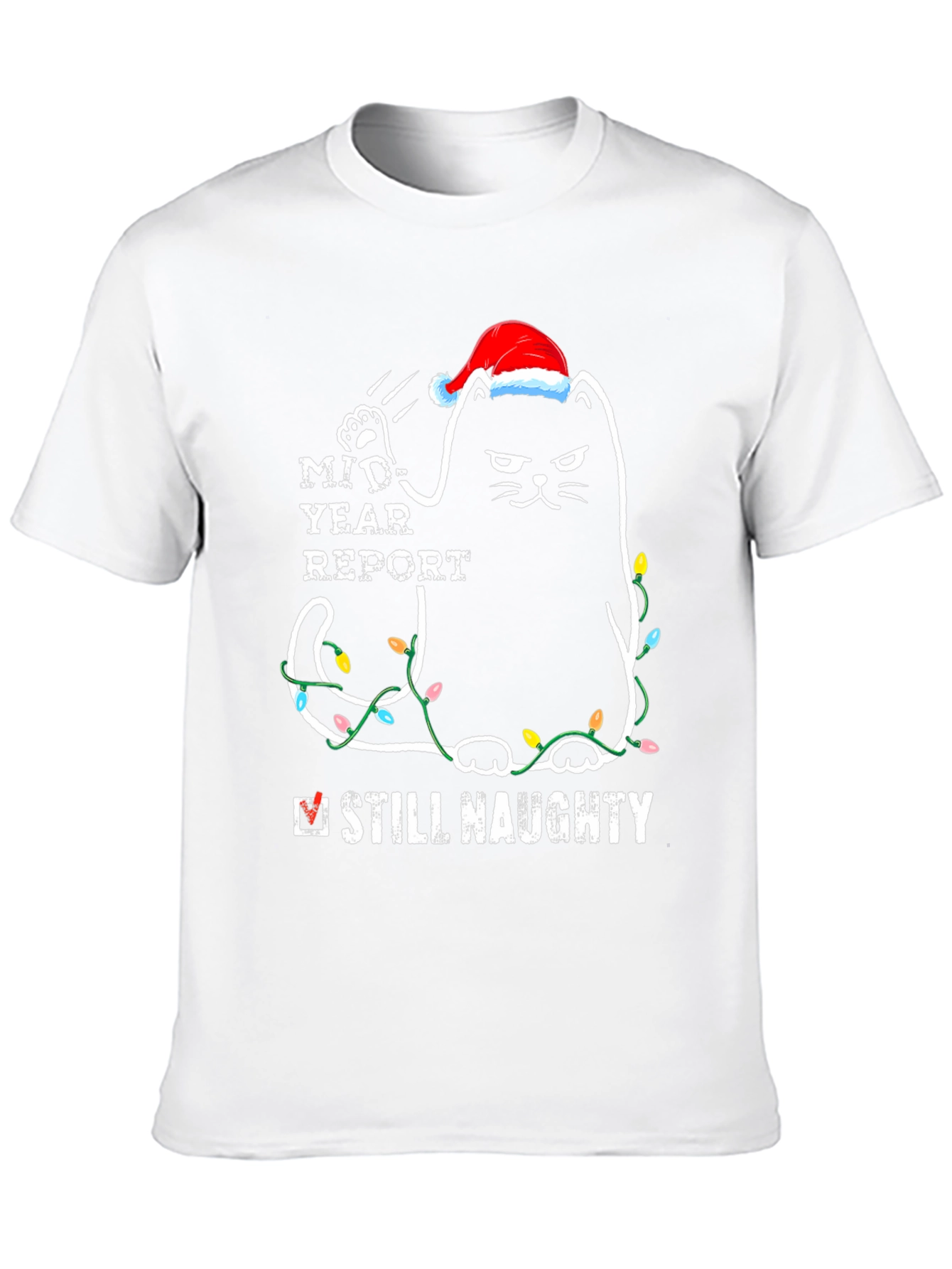 Naughty Cat Christmas T-Shirt