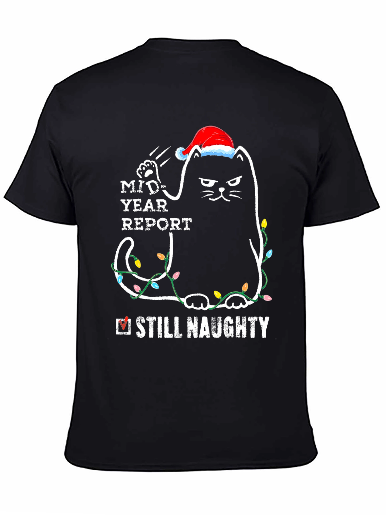Naughty Cat Christmas T-Shirt