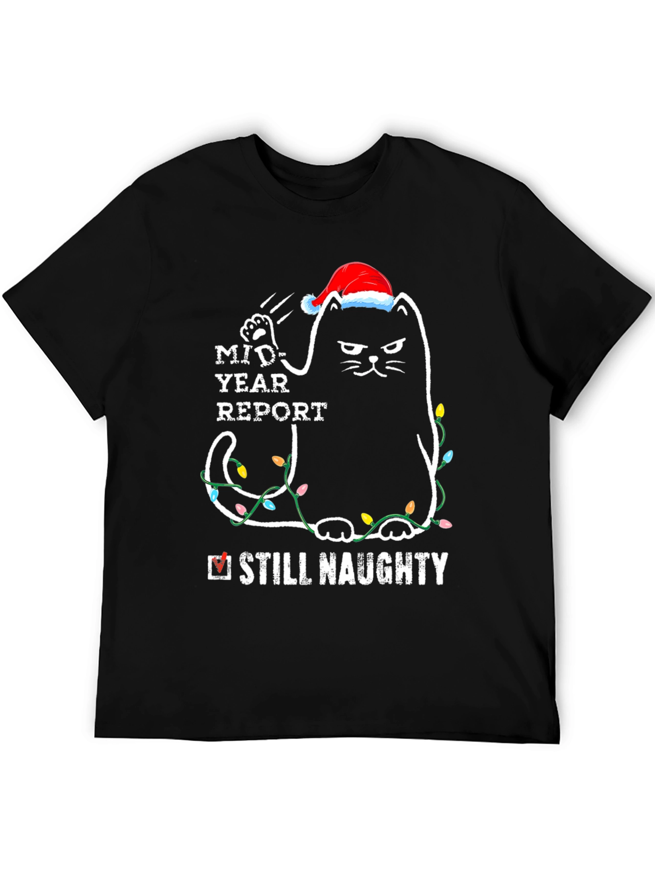 Naughty Cat Christmas T-Shirt